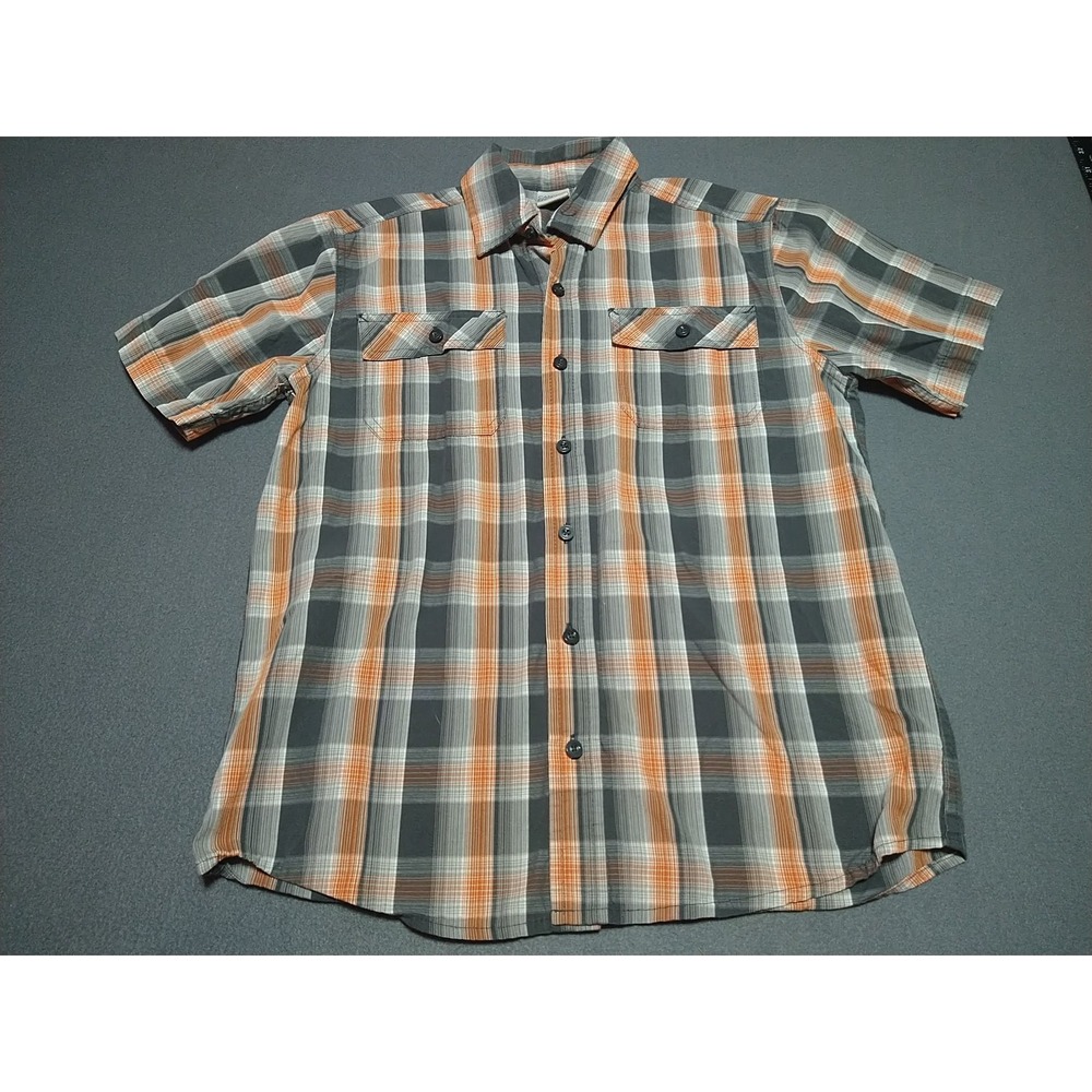 Canyon River Blues Shirt Boys M Gray/Orange Plaid Rodeo Country Western‎ Farmer
